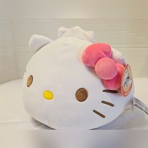Hello Kitty 11' Dumpling Plush Sanrio Head White Pink Bow Tag Used